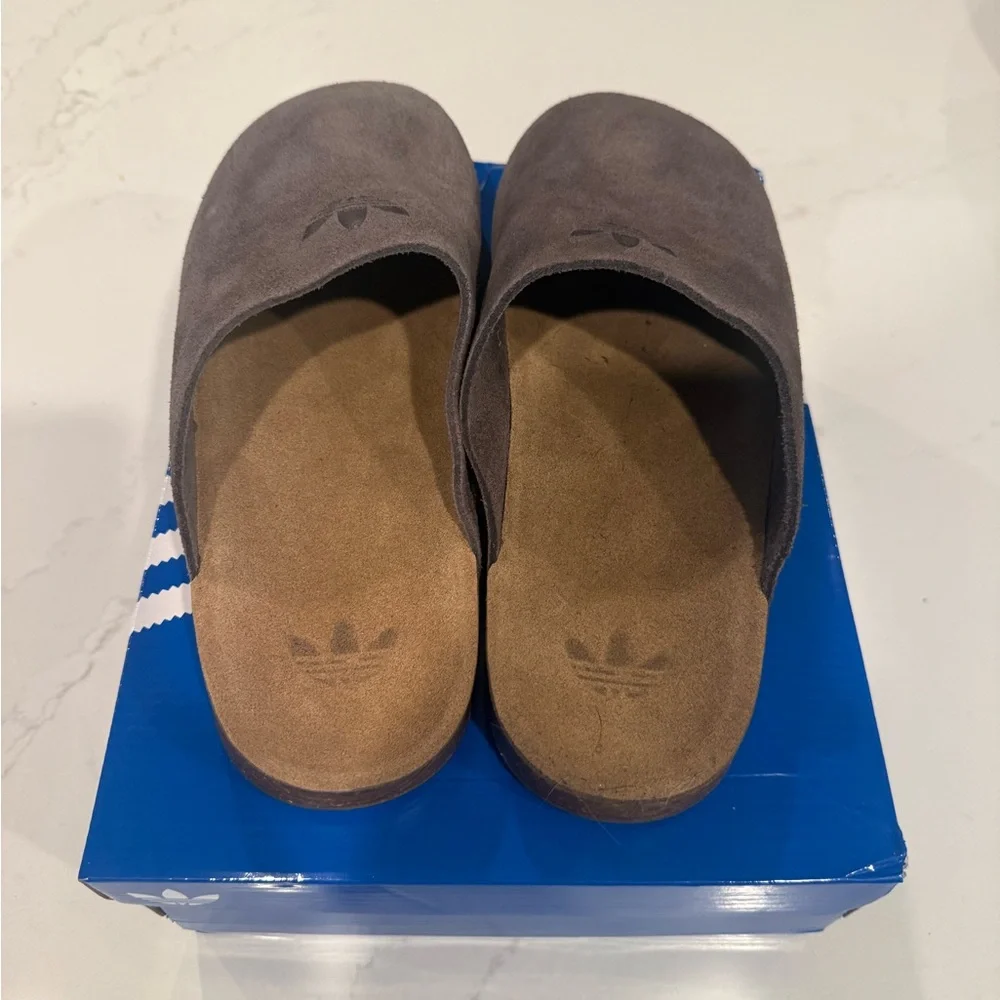 Adidas Men's Charcoal Suede Slip-On Loafers